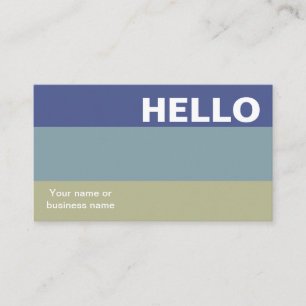 Hello Blue Khaki Colour Palette Minimal Classy Business Card