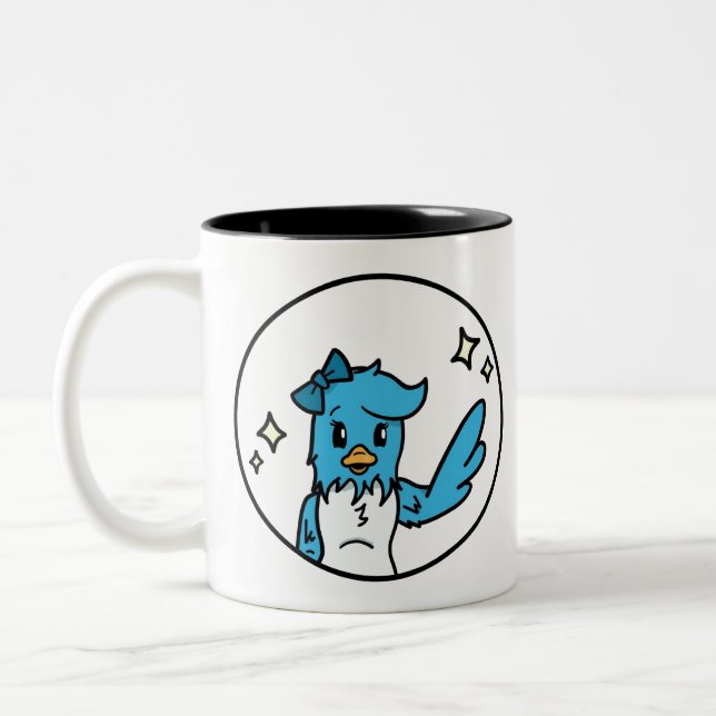 Hello Bluebird Two-Tone Coffee Mug (Left)