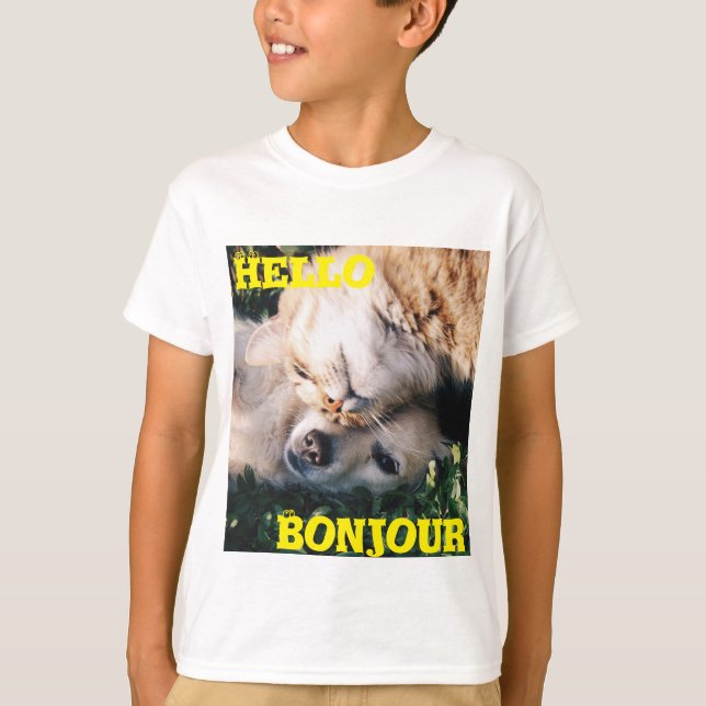 Hello, Bonjour T-Tales T-shirt (Front)