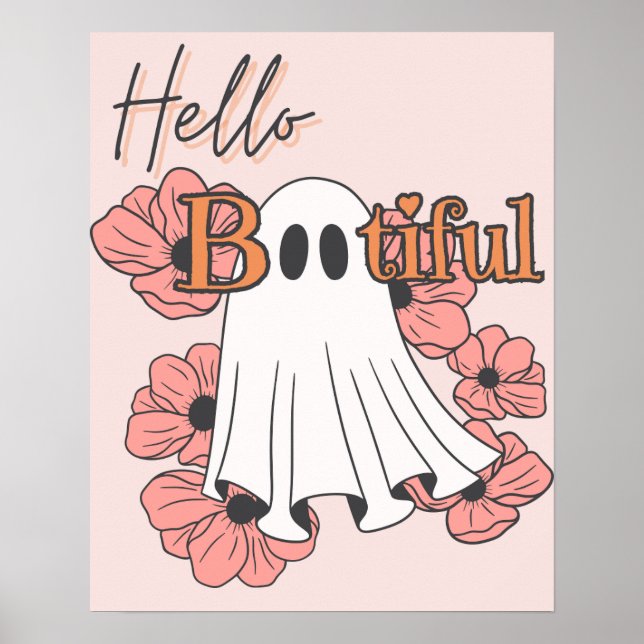 Hello BOOtiful Halloween Wall Art Poster (Front)