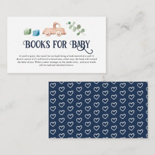 Hello Boy Baby Shower Books for Baby Enclosure Card