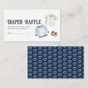 Hello Boy Baby Shower Diaper Raffle Enclosure Card