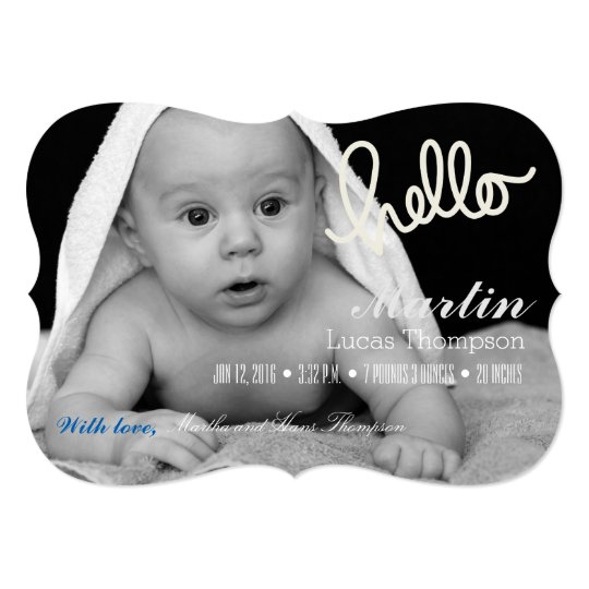 HELLO BOY GIRL TWINS BIRTH ANNOUNCEMENT