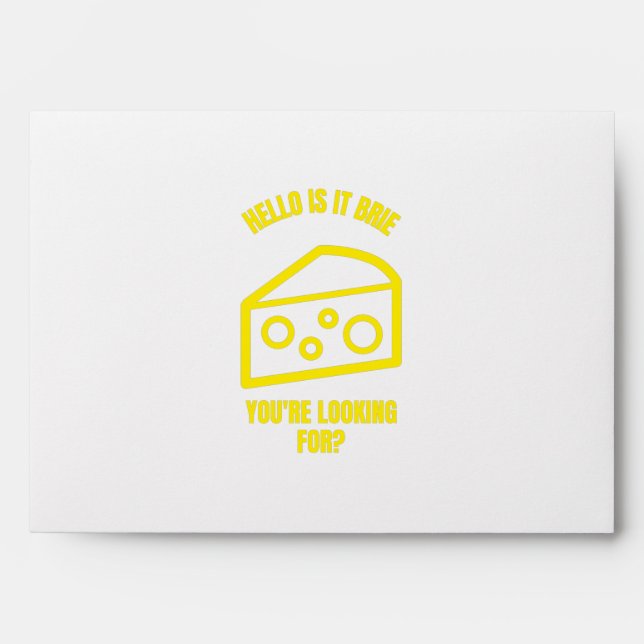 Hello brie funny cheese pun jokes envelope (Front)