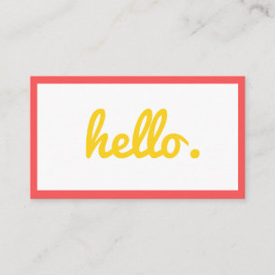 HELLO bright colourful Business Card