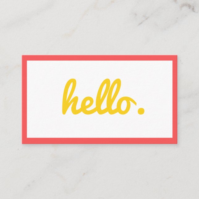 HELLO | bright colourful Business Card (Front)