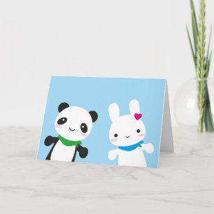 Hello Bunny and Panda Card