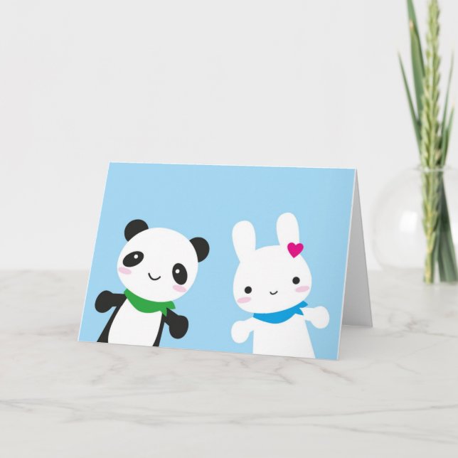 Hello Bunny and Panda Card (Front)