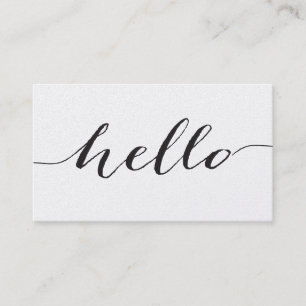 Hello business card, pearlized paper business card