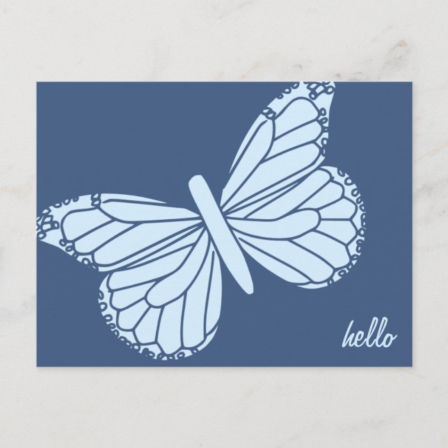 Hello Butterfly Customizable Post Card (Front)