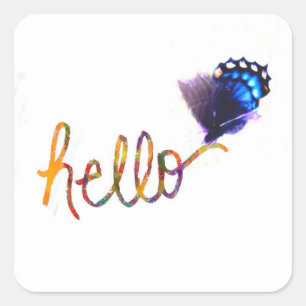 hello butterfly sticker