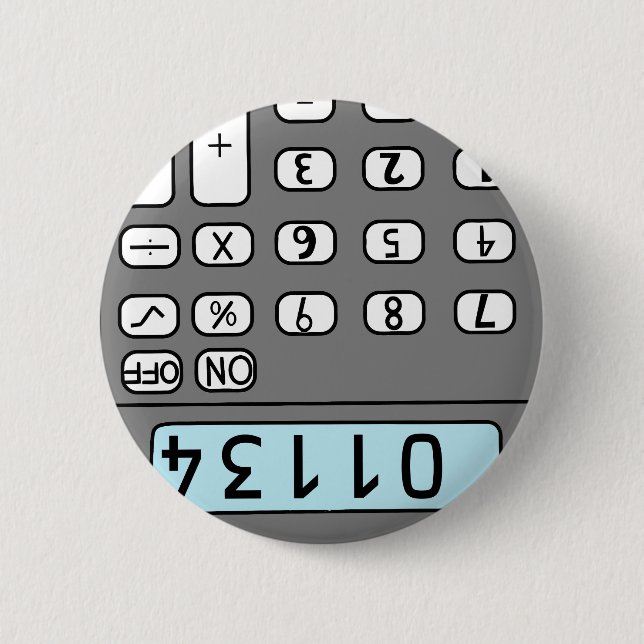 hello calculator 2 inch round button (Front)