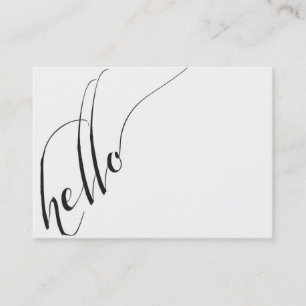 hello Calligraphic Script Business Card
