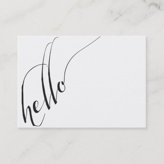 hello Calligraphic Script Business Card (Front)