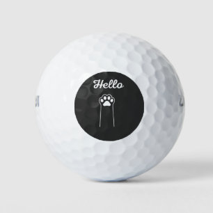 Hello Cat Wave Cute Cartoon Design Golf Balls
