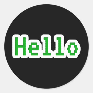 Hello Classic Round Sticker