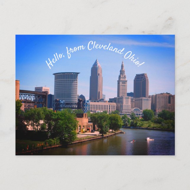 Hello Cleveland Scenic River Postcard (Front)