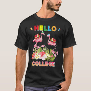 Hello College Flamingo Welcome Back To School Kid T-Shirt