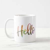 Hello Colourful Word Art Script Lettering Design