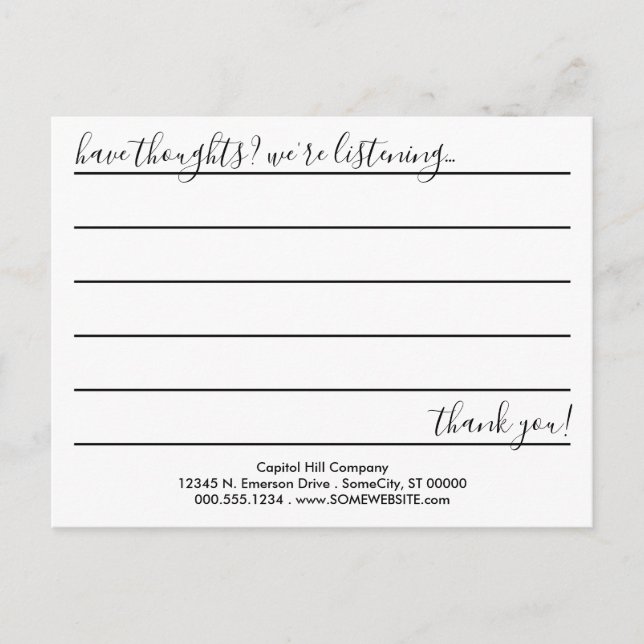 HELLO comment card (Front)