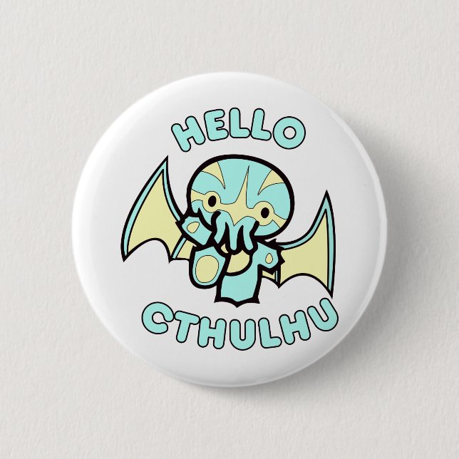 Hello Cthulhu 2 Inch Round Button (Front)