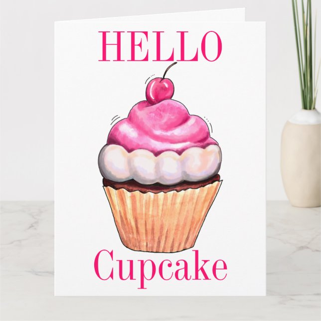 Hello Cupcake BIG Greeting Card - SRF (Front)