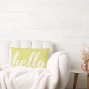 Hello Cute Any Colour Lumbar Pillow