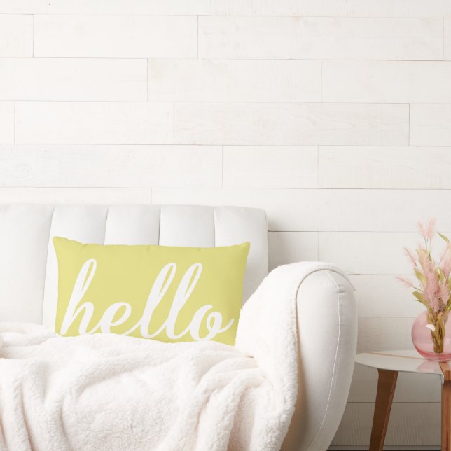 Hello Cute Any Colour Lumbar Pillow (Couch)