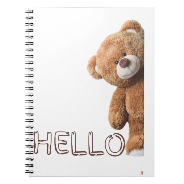 Hello Cute Brown Teddy Bear       Notebook (Front)