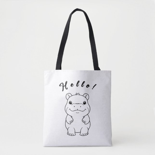  Hello! Cute, Cheerful & Eco-Friendly Shopper Tote Bag (Front)