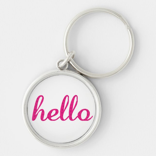 Hello Cute Colourful Hello Gifts Keychain (Front)