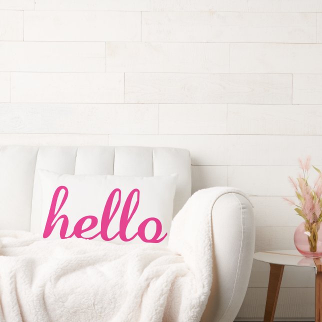 Hello Cute Colourful Hello Gifts Lumbar Pillow (Couch)