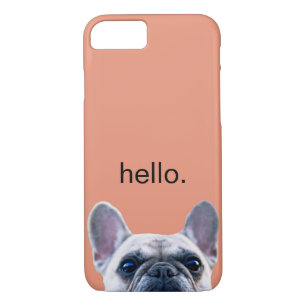 Hello Cute Funny French Bulldog Modern Trendy Case-Mate iPhone Case
