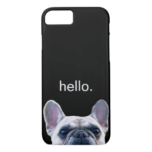 Hello Cute Funny French Bulldog Modern Trendy Case-Mate iPhone Case
