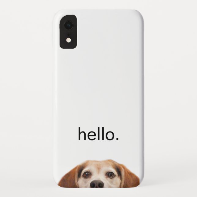 Hello Cute Funny Smiling Beagle Dog Modern Trendy Case-Mate iPhone Case (Back)