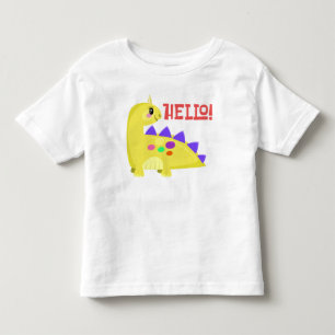 Hello! Cute Yellow Baby Dinosaur Toddler T-Shirt