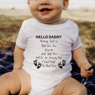 Hello Daddy Mommy Told Me Baby Surprise Husband Ba Bodysuit