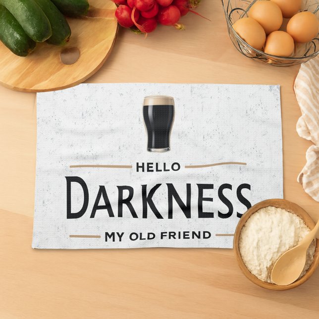 Hello Darkness My Old Friend Funny St Patricks Day Kitchen Towel (Creator Uploaded)