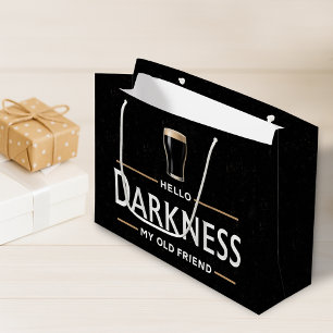 Hello Darkness My Old Friend Funny St Patricks Day Large Gift Bag