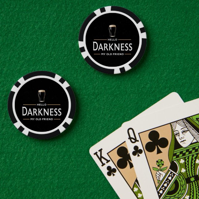 Hello Darkness My Old Friend Funny St Patricks Day Poker Chips (Poker Table (Double))