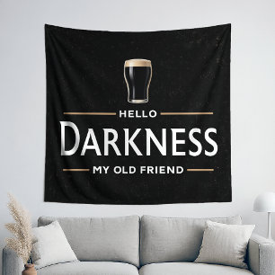 Hello Darkness My Old Friend Funny St Patricks Day Tapestry