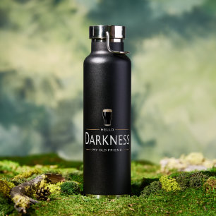 Hello Darkness My Old Friend Funny St Patricks Day Water Bottle