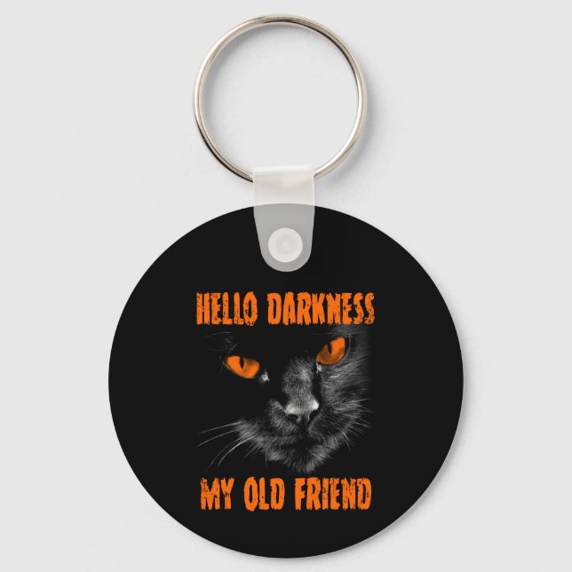 Hello Darkness My Old Friend: Halloween Edition Keychain (Front)
