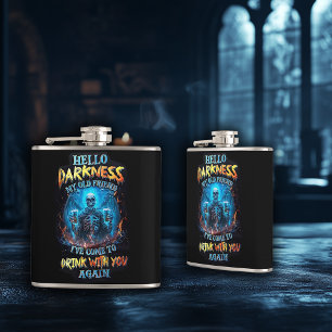 Hello Darkness My Old Friend Hip Flask