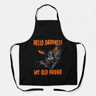 Hello Darkness My Old Friend: Orange Eyes Apron