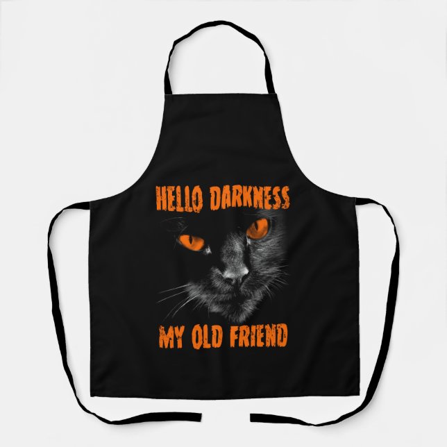 Hello Darkness My Old Friend: Orange Eyes Apron (Front)