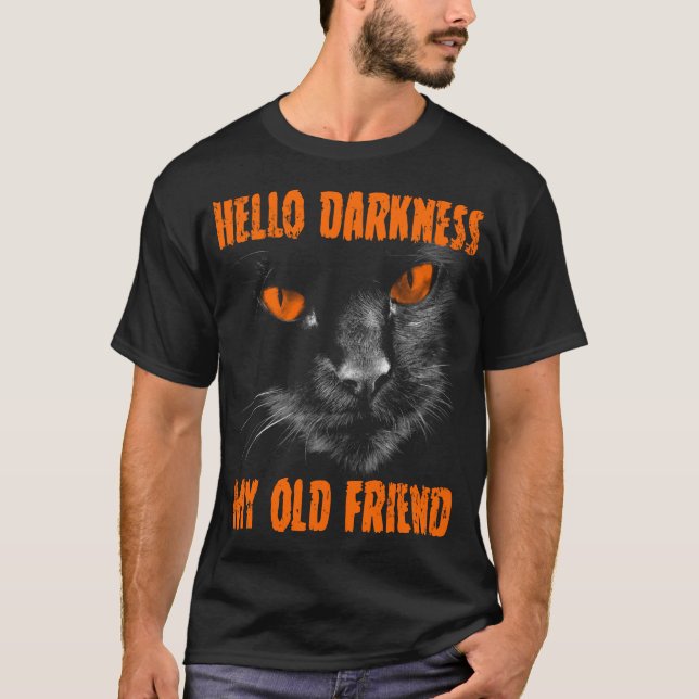 Hello Darkness My Old Friend: Orange Eyes T-Shirt (Front)