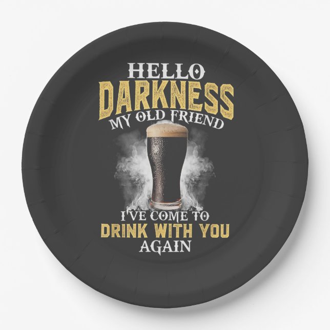 Hello Darkness My Old Friend Paper Plate (Front)