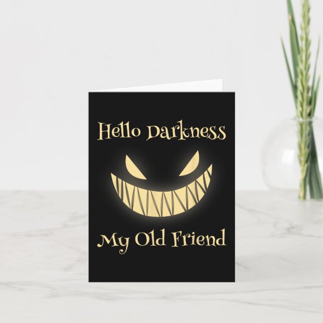 Hello Darkness My Old Friend Scary Pumpkin  Card (Front)
