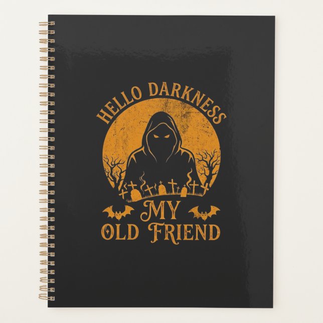 Hello Darkness Old Friend Reaper Orange Moon Grave Planner (Front)